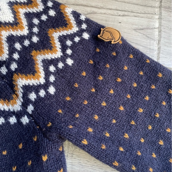 Fjällräven Women's Övik Knit Cardigan In Blue Wool Button Up Front Fair Isle SMA - Picture 8 of 16